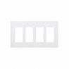 Placa de pared 4 espacios, color blanco, para atenuador (dimmer), swit