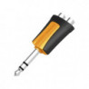 Conector Estéreo   1/4in - 2 x RCA hembra  Adaptador de Carcasa de Pla