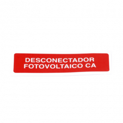 Etiqueta de Desconectador Fotovoltaico en Vinil Adhesivo Mate / Paquet