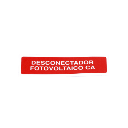 Etiqueta de Desconectador Fotovoltaico en Vinil Adhesivo Mate / Paquet