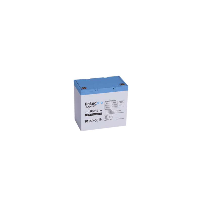 Batería 12 V / 55 Ah / UL / Tecnología AGM / Vida útil promedio de 5 a