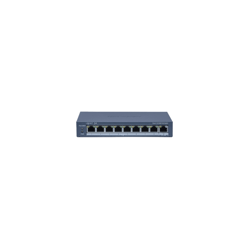 Switch PoE / Monitoreable / 8 Puertos 10/100 Mbps PoE / 1 Puerto 1000