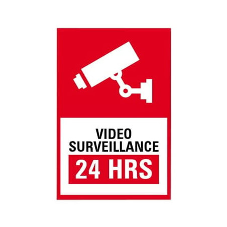 Letrero de Videovigilancia en Poliestireno (Inglés)