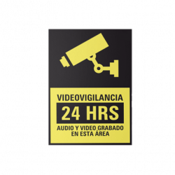 Letrero de Videovigilancia en Poliestireno / Paquete con 10