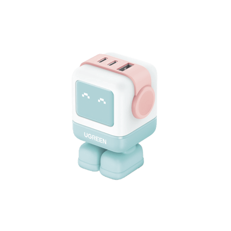 Cargador RobotGaN de 65W Serie UNO  3 Puertos de Carga Rápida  2 USB-C