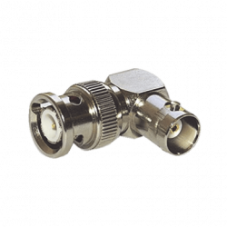 Adaptador en Ángulo Recto para 75 Ohm, de Conector BNC Macho a BNC Hem