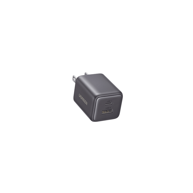 Cargador rápido GaN 1A1C de 20 W y 2 puertos