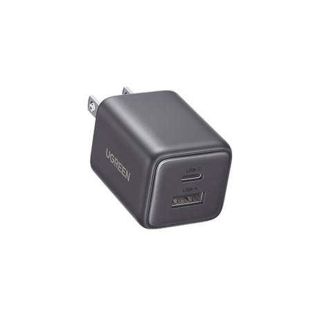 Cargador rápido GaN 1A1C de 20 W y 2 puertos