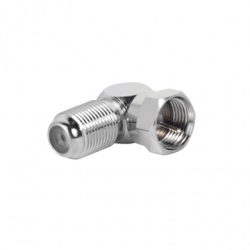 Adaptador en Ángulo Recto para 75 Ohm, de F Macho a F Hembra, Níquel/
