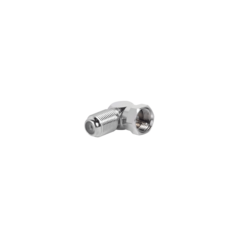 Adaptador en Ángulo Recto para 75 Ohm, de F Macho a F Hembra, Níquel/