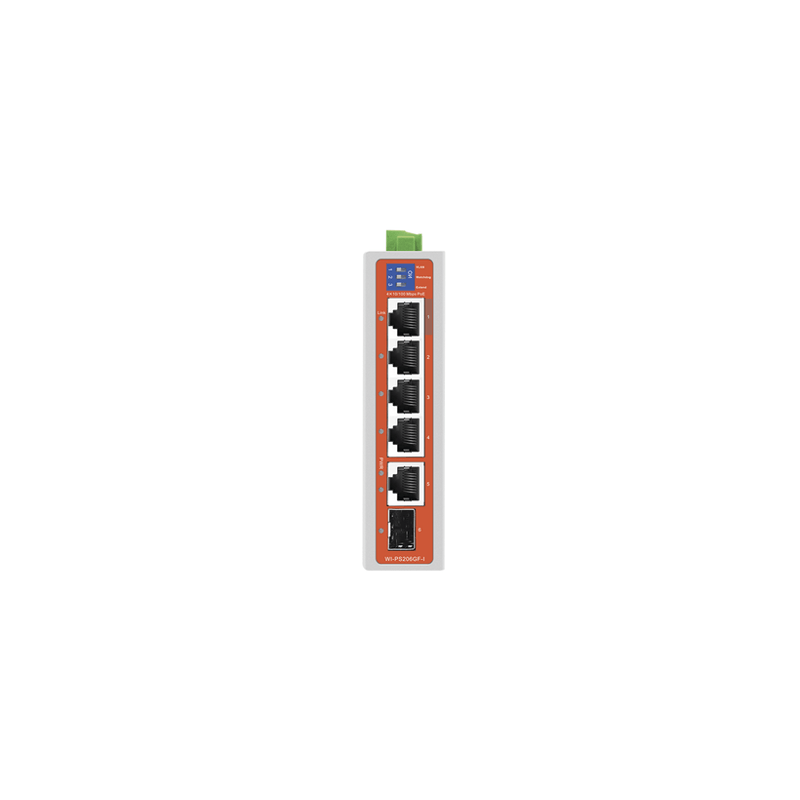 Switch Industrial / 4 Puertos 10/100 Mbps con PoE 802.3af/at / 2 Puert