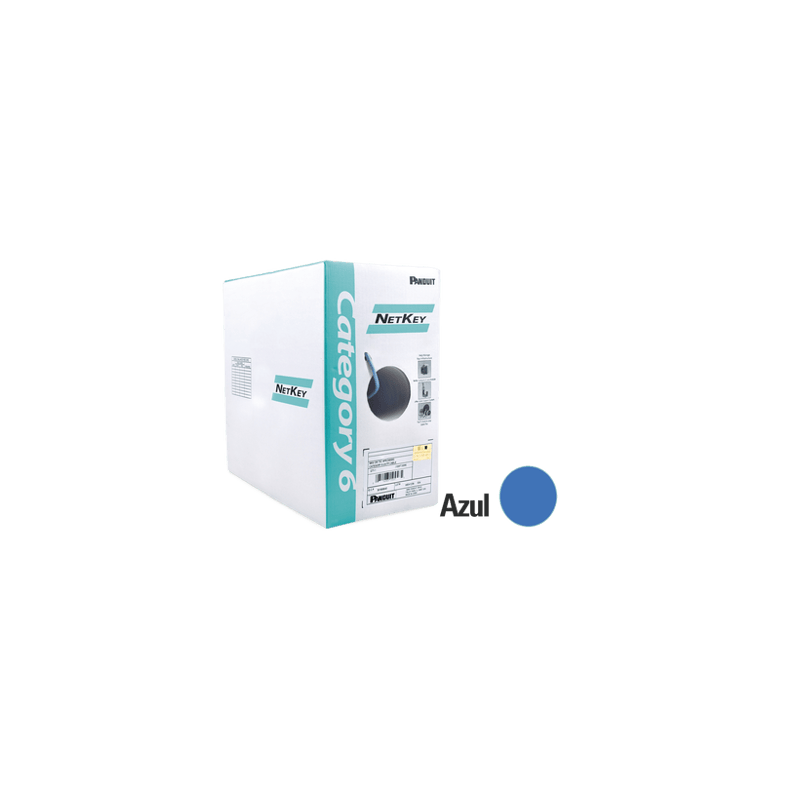 Bobina de Cable UTP 305 m. de Cobre, NetKey, Reelex, Azul, Categoría 6