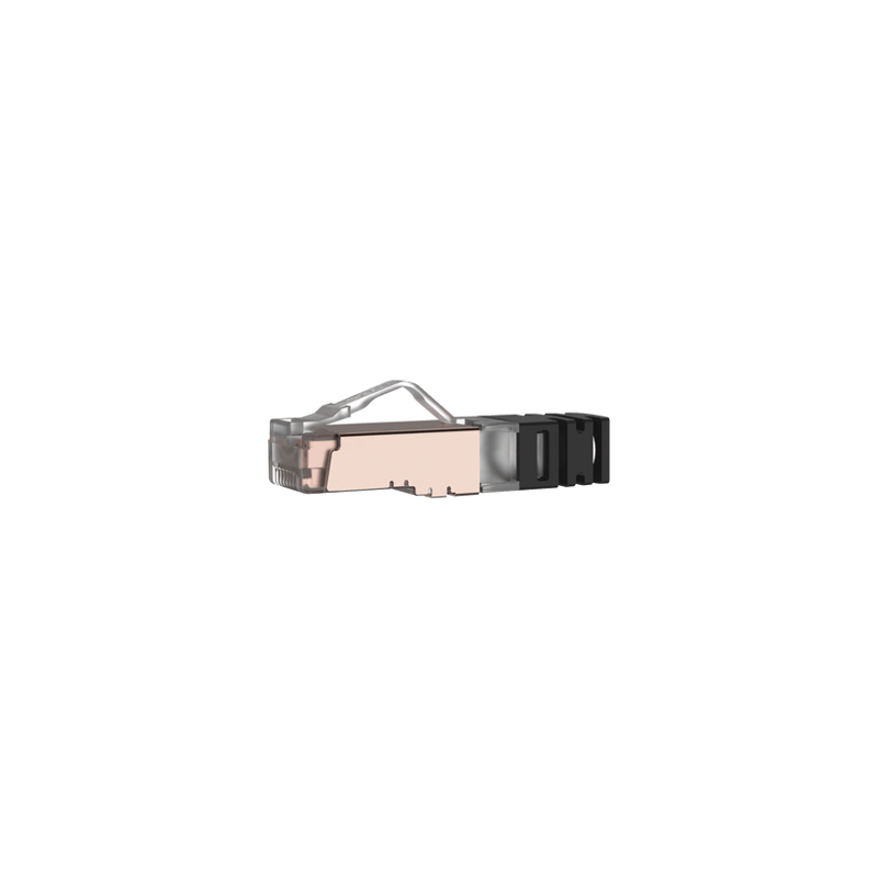 Plug RJ45 Cat6A Blindado, Para Cable Calibre 23-24 AWG, Chapado en Oro