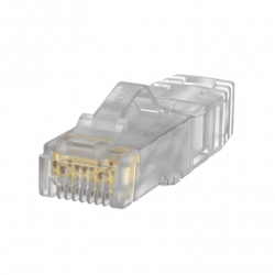Plug RJ45 Cat6A, Para Cable UTP de Calibre 23-24 AWG, Chapado en Oro d