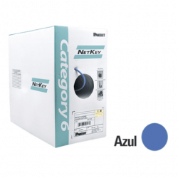 Bobina de Cable UTP 305 m. de Cobre, NetKey, Azul, Categoría 6 (24 AWG