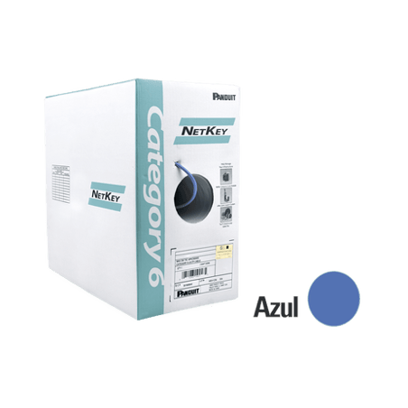 Bobina de Cable UTP 305 m. de Cobre, NetKey, Azul, Categoría 6 (24 AWG