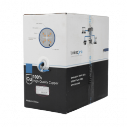 Bobina de cable U/UTP Cat6A de 305 mts, Color Azul, CMR, soporta 10G-B