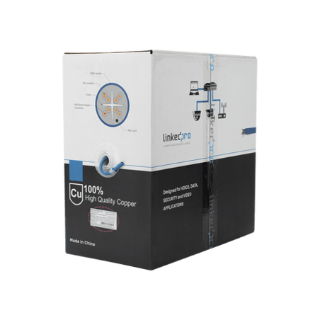 Bobina de cable de 305 metros Cat6, CMR, CALIBRE 23 ALTO RENDIMIENTO,