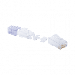 Plug RJ45 Cat6, Para Cable UTP de Calibre 23-24 AWG, Chapado en Oro de