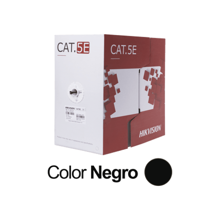 Bobina de Cable UTP 305 Mts / Cat 5E (24 AWG) / Color Negro / PE / Uso