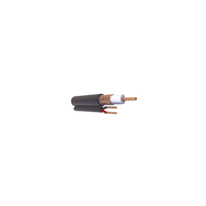 Bobina de 305 metros de Cable RG59 Siamés, Malla de Cobre y Aluminio,