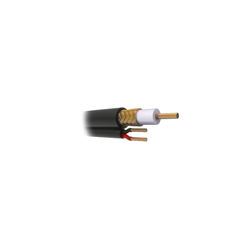 Bobina de 305 metros de Cable Coaxial RG59 Siamés, Malla de Cobre, HEC