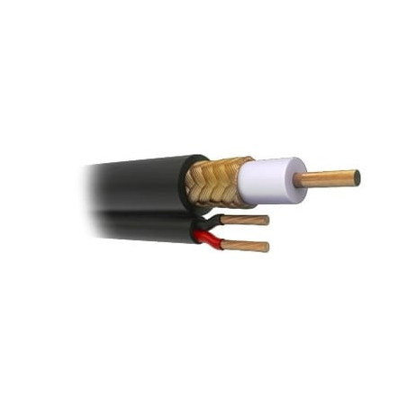 Bobina de 305 metros de Cable Coaxial RG59 Siamés, Malla de Cobre, HEC