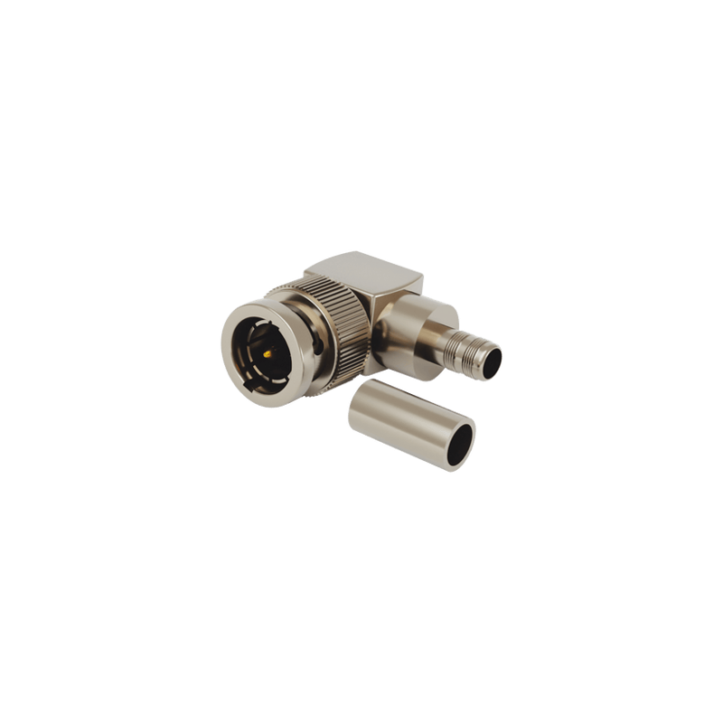 Conector BNC Macho en Ángulo Recto para 75 Ohm, Anillo Plegable para C