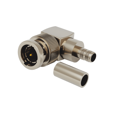 Conector BNC Macho en Ángulo Recto para 75 Ohm, Anillo Plegable para C