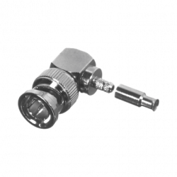 Conector BNC Macho en Ángulo Recto para 75 Ohm, Anillo Plegable para C