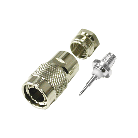 Conector TNC Macho de Rosca para Cable RG-59/U, Grupo D, Níquel/ Plata