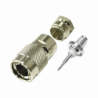 Conector TNC Macho de Rosca para Cable RG-59/U, Grupo D, Níquel/ Plata