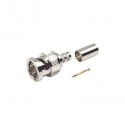 Conector BNC Macho en 75 Ohm, Anillo Plegable para Coaxial 8279, RG-59