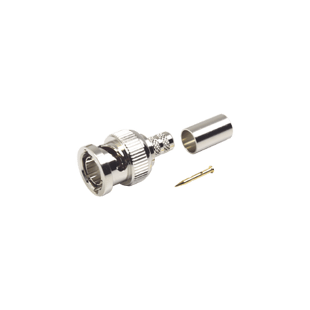 Conector BNC Macho en 75 Ohm, Anillo Plegable para Coaxial 8279, RG-59