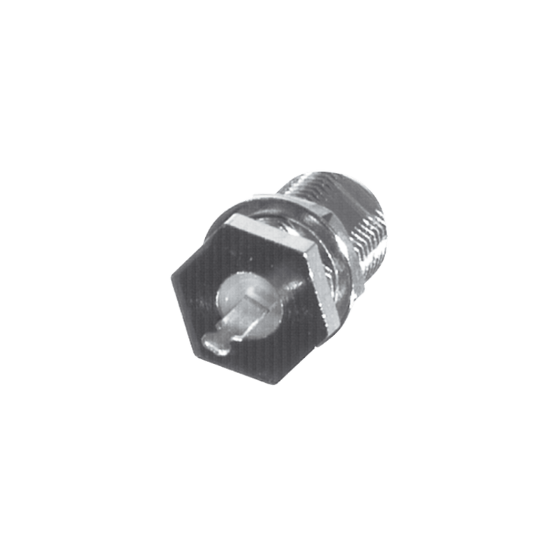 Conector F Hembra para Panel en Doble D-Plano, Borde Hexagonal, Termin