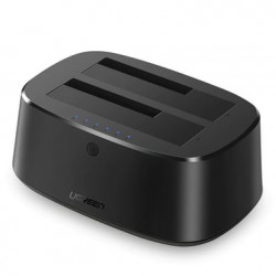 Base USB 3.0 para Disco Duro de Doble Bahía  Soporta Discos SATA de 2.