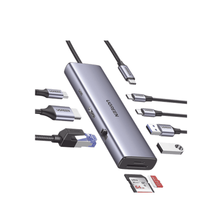 HUB USB-C (Docking Revodok) 9 en 1  2 USB-A 3.0 (5Gbps)  2 USB-C (5Gbp