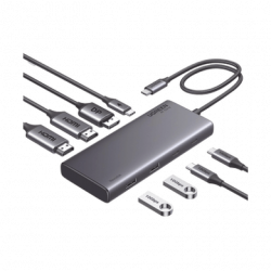 HUB USB-C (Docking Revodok 308) 8 en 1  2 Puertos HDMI 4K60Hz  1 Puert