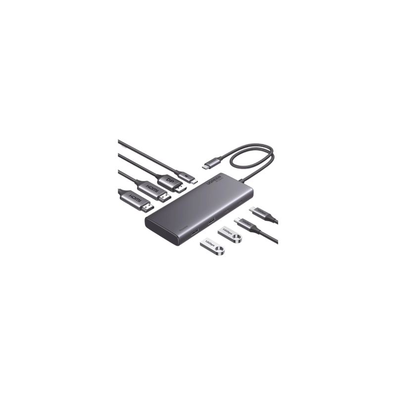 HUB USB-C (Docking Revodok 308) 8 en 1  2 Puertos HDMI 4K60Hz  1 Puert