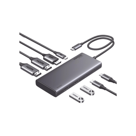 HUB USB-C (Docking Revodok 308) 8 en 1  2 Puertos HDMI 4K60Hz  1 Puert