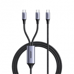 Cable USB-C a Y (USB-C & USB-C)  1.5 Metros  Carga Rápida de hasta 100