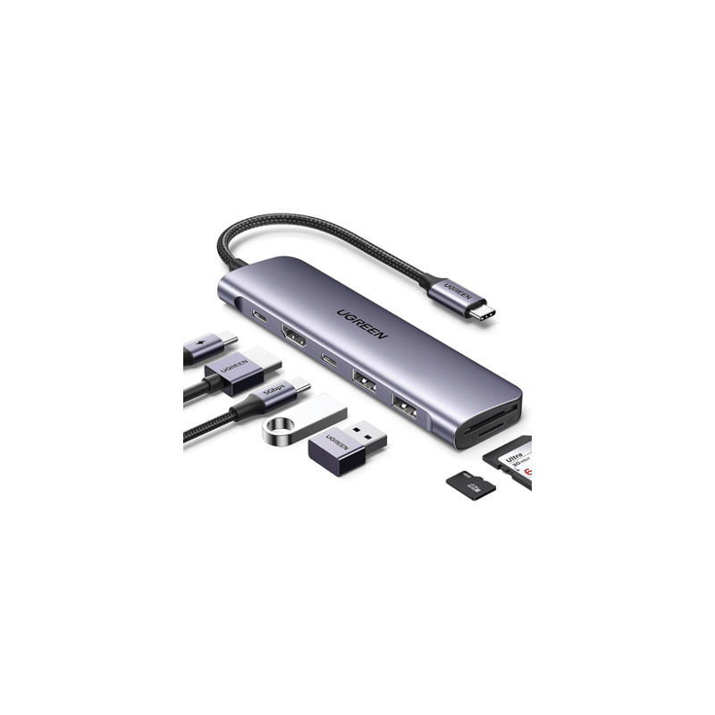 HUB USB-C (Docking Revodok) 7 en 1  2 USB-A 3.0  1 USB-C 3.0 (5Gbps)