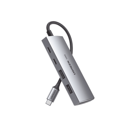 HUB USB-C 3.2 4 en 1  2 Puertos USB-C 3.2 (10 Gbps)  2 Puertos USB-A 3