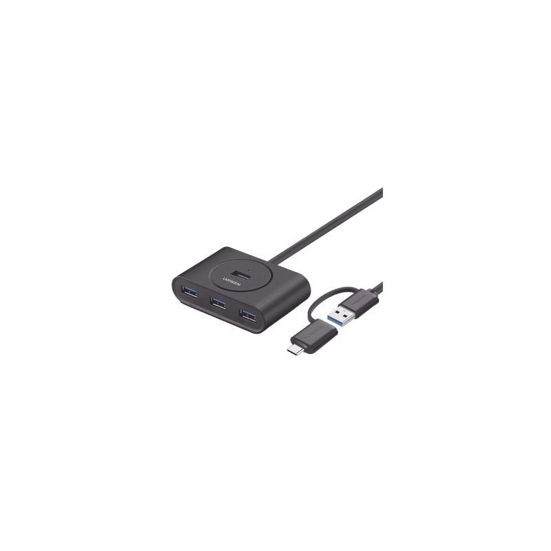 HUB USB-A y C 3.0 4 en 1  Con Conector USB-C y USB-A  4 Puertos USB-A