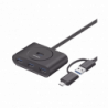 HUB USB-A y C 3.0 4 en 1  Con Conector USB-C y USB-A  4 Puertos USB-A
