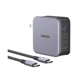 Cargador de 140W serie Nexode  3 Puertos de Carga Rápida  2 USB-C  1 U