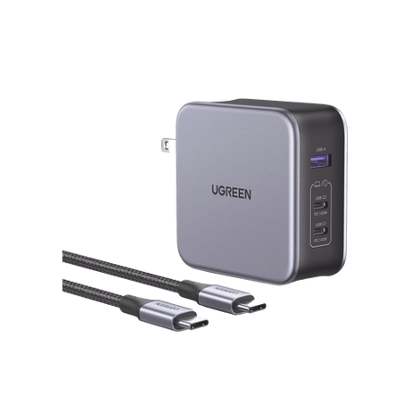 Cargador de 140W serie Nexode  3 Puertos de Carga Rápida  2 USB-C  1 U