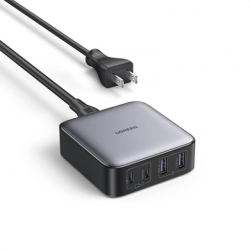 Cargador de escritorio de 65W  4 Puertos de Carga Rápida  2 USB-C  2 U