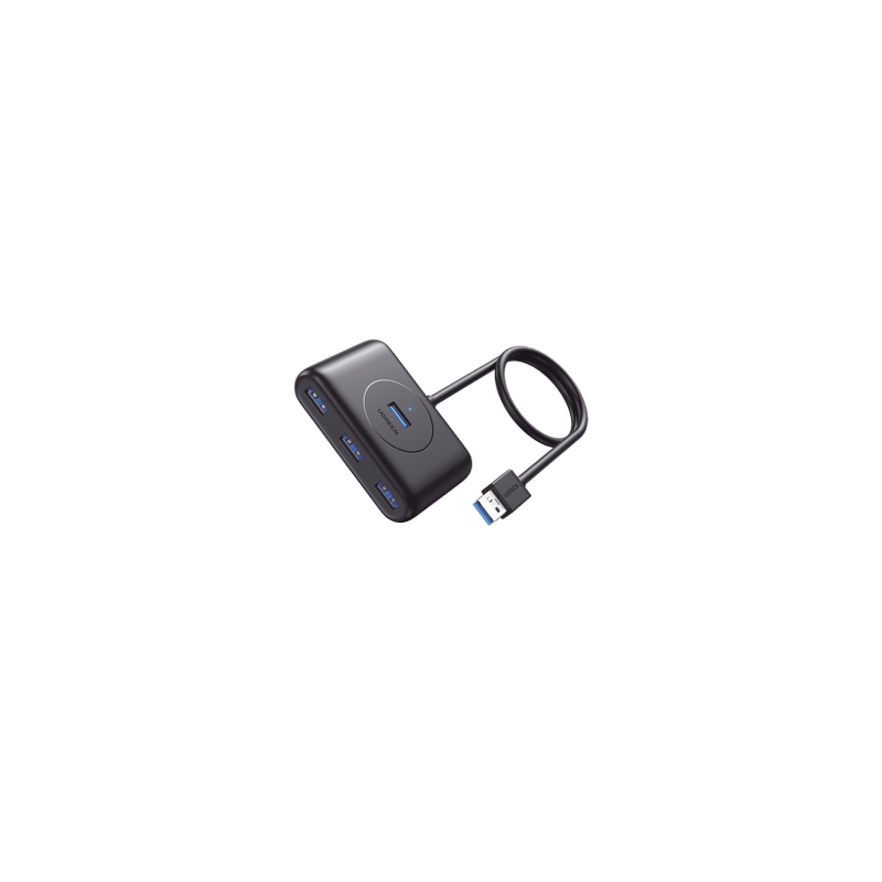 HUB USB-A 3.0 4 en 1  4 Puertos USB-A 3.0 (5Gbps)  Entrada USB-C (PD 5
