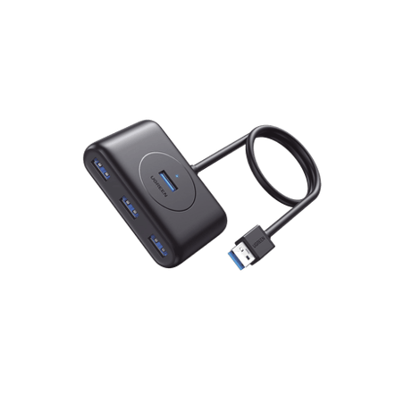 HUB USB-A 3.0 4 en 1  4 Puertos USB-A 3.0 (5Gbps)  Entrada USB-C (PD 5